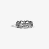 Iced Infinity Thorn Ring - White