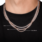 Diamond Tennis Chain | colour:rose | Design and styling detail