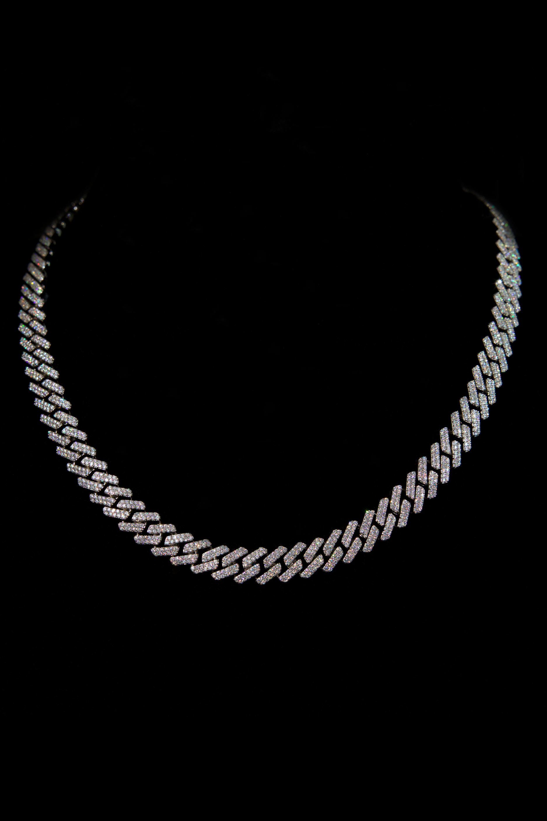 10mm Cuban Link Chain (White Gold)