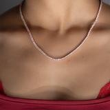 3mm Tennis Necklace (Rose Gold)