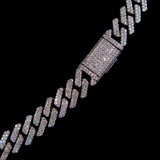 10mm Cuban Link Chain (White Gold)