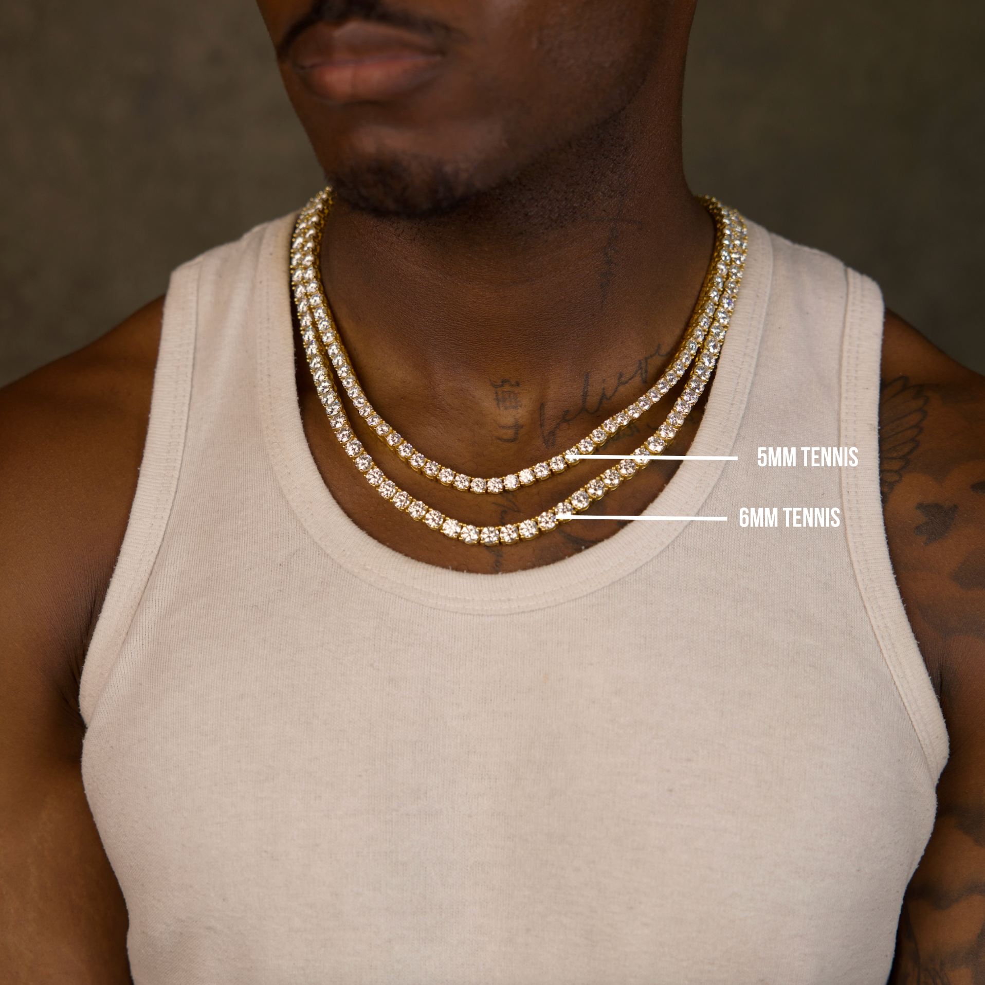 6mm Tennis Necklace (Gold)