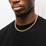 6mm Rope Chain in Yellow Gold