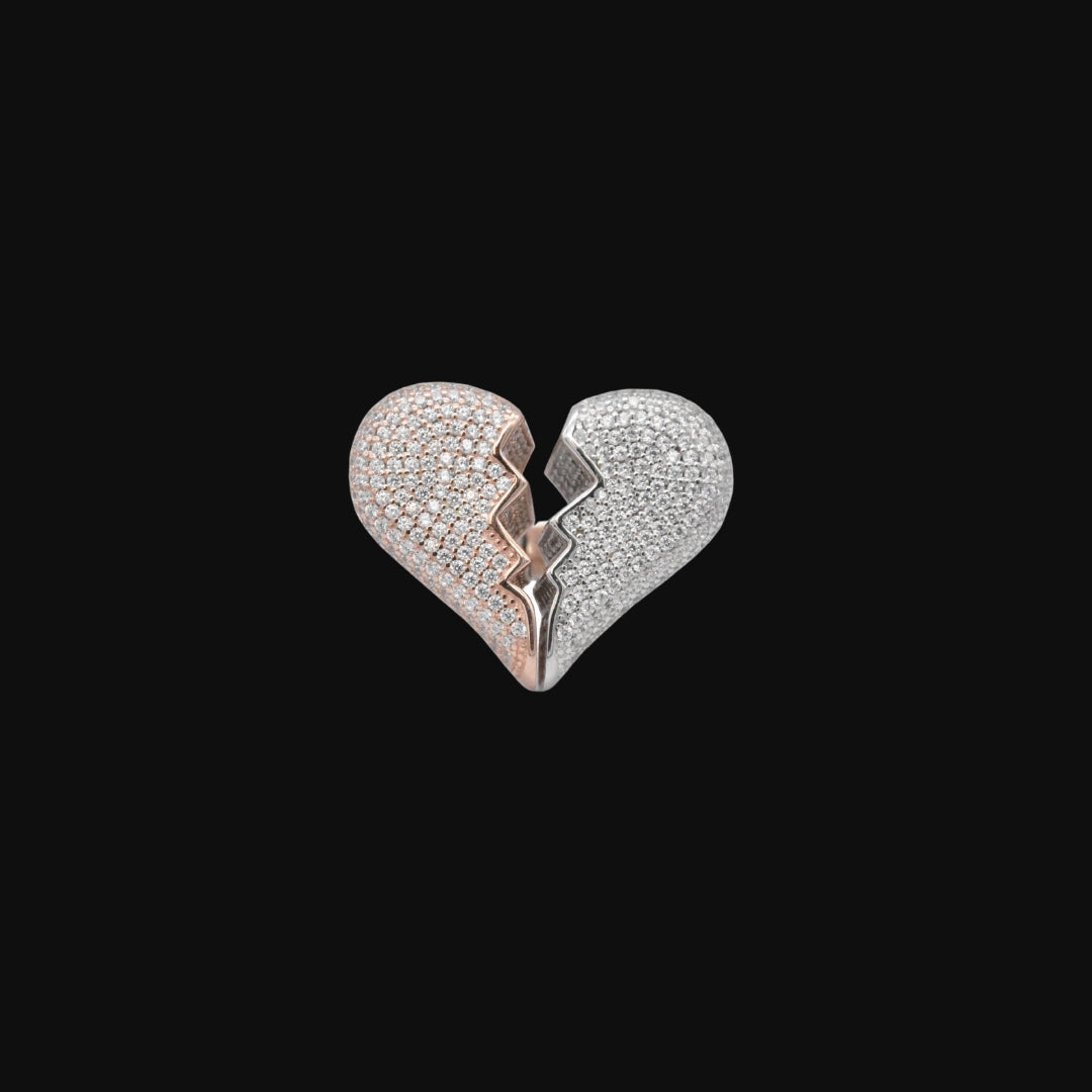 Two-Tone Broken Heart Ring