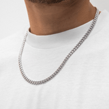 6mm Cuban Link Chain (White Gold)
