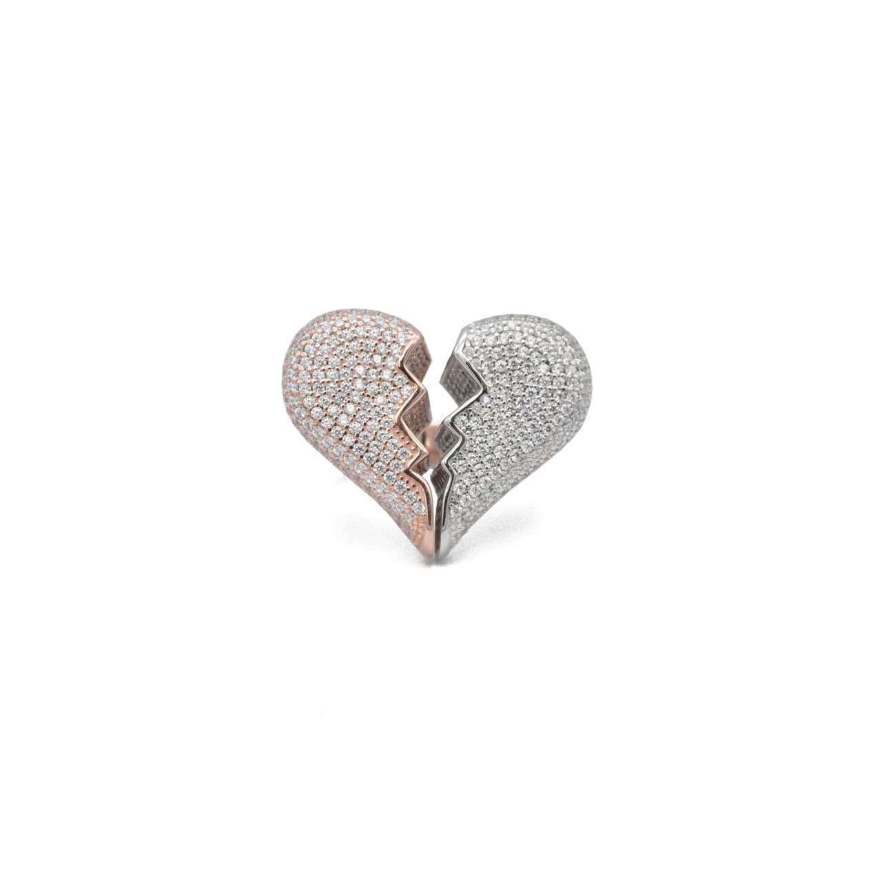 Two-Tone Broken Heart Ring