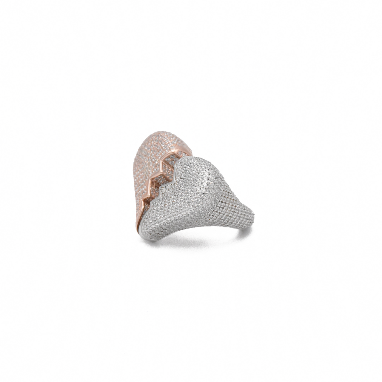 Two-Tone Broken Heart Ring