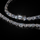Mixed Shape Tennis Necklace (White Gold)