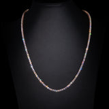 3mm Tennis Necklace in Rose Gold