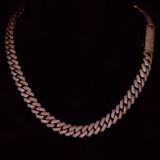 12mm Prong Cuban Link Chain (Rose Gold)