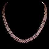12mm Raised Prong Cuban Link Chain (Rose Gold)