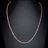 Micro Tennis Necklace in Rose Gold