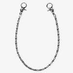 ICED London silver chain bracelet with rounded bead links and lobster clasps on a white background.