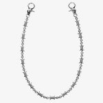 ICED London silver barbed-wire chain bracelet with lobster clasps, edgy minimalist jewelry.