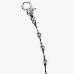 ICED London silver bone-link bracelet with circular clasp, close-up product shot.