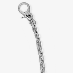 ICED London diamond-encrusted loop pendant with toggle clasp and textured chain bracelet.