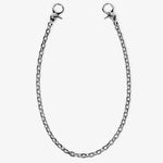 ICED London silver chain bracelet with two lobster-claw clasps on a white background.