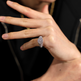 Oval Mosaic Ring - White