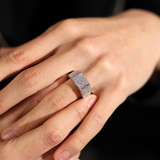 Square Mosaic Ring - White