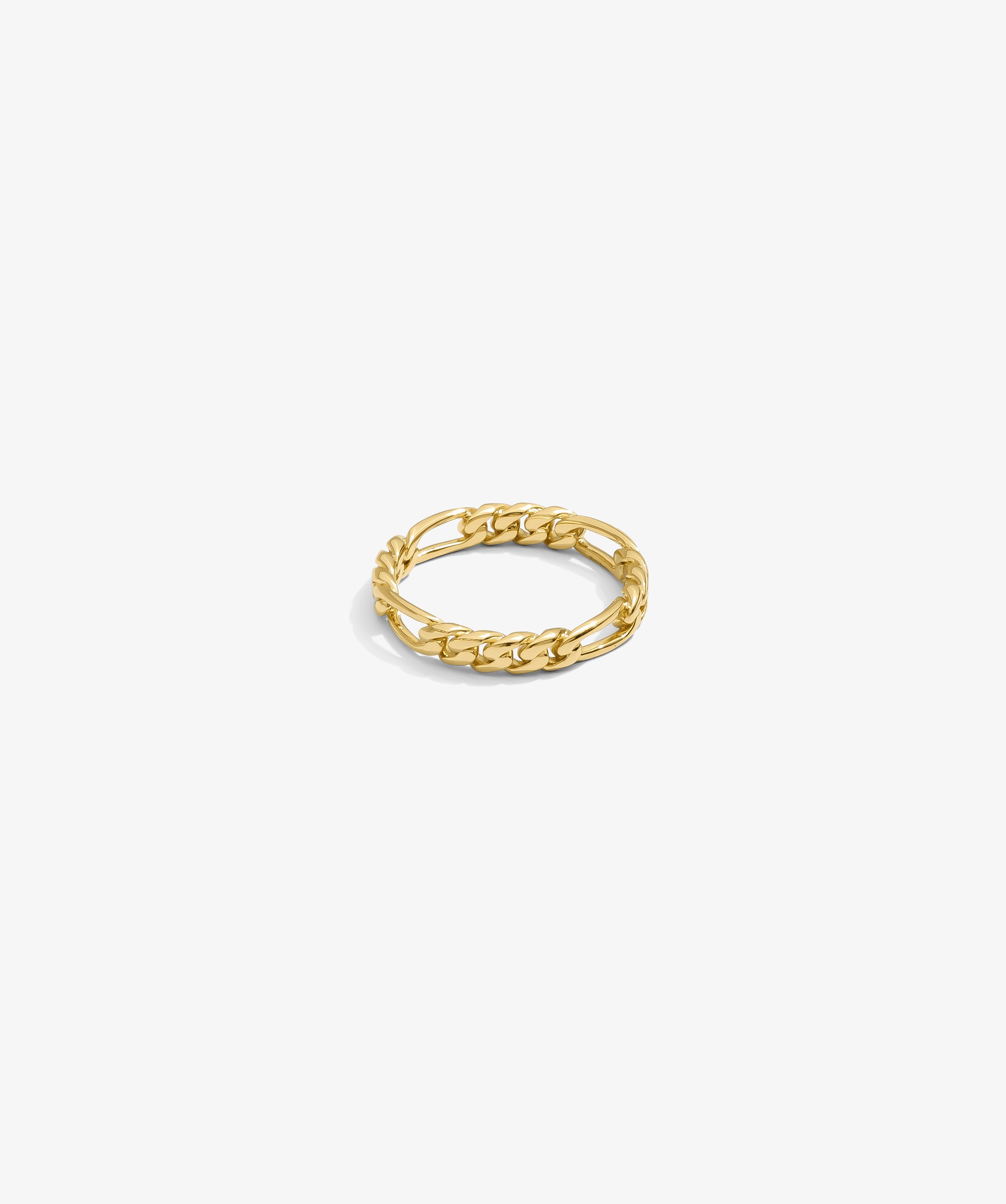 ICED London gold chain ring with chunky links, polished finish, minimalist statement jewelry.