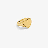 ICED London gold heart ring with beaded edge; close-up product shot.