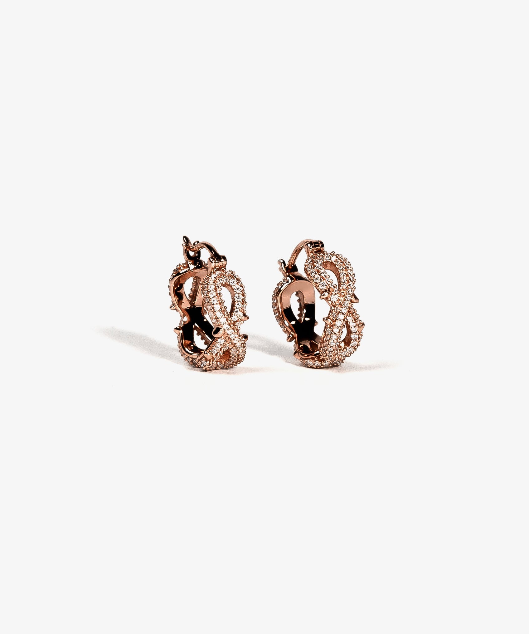 Iced Infinity Thorn Earrings — Rose Gold view 1 | colour:rose
