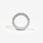 The Inverted Diamond Band in white metal — side profile