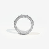 The Inverted Diamond Band in white metal — side profile