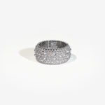 The Inverted Diamond Band in white metal — front view