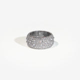 The Inverted Diamond Band in white metal — front view