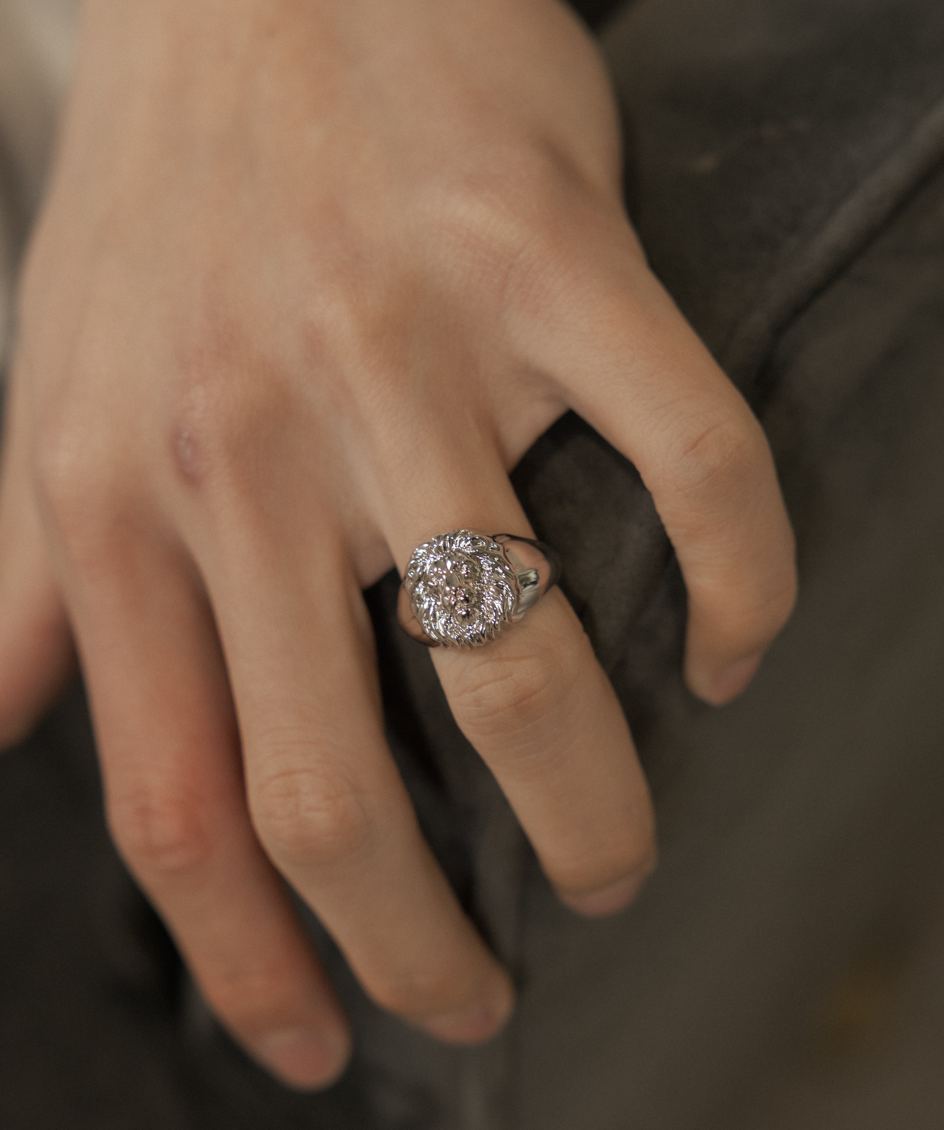 Lion Ring — White Gold view 2 | colour:white