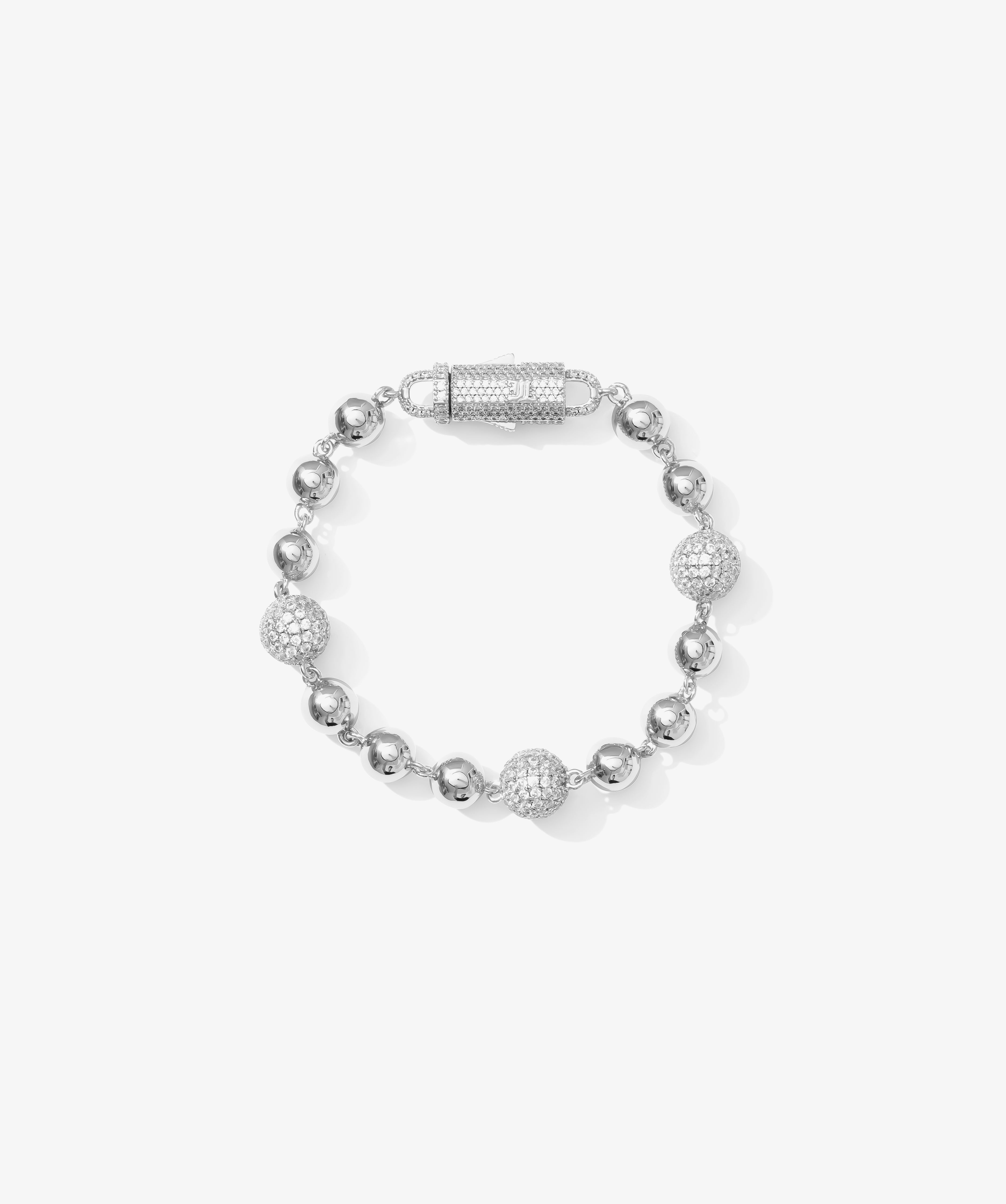Mixed-Size Ball Bracelet — White Gold view 1 | colour:white