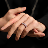 Mosaic Band Ring — White Gold view 2 | colour:white