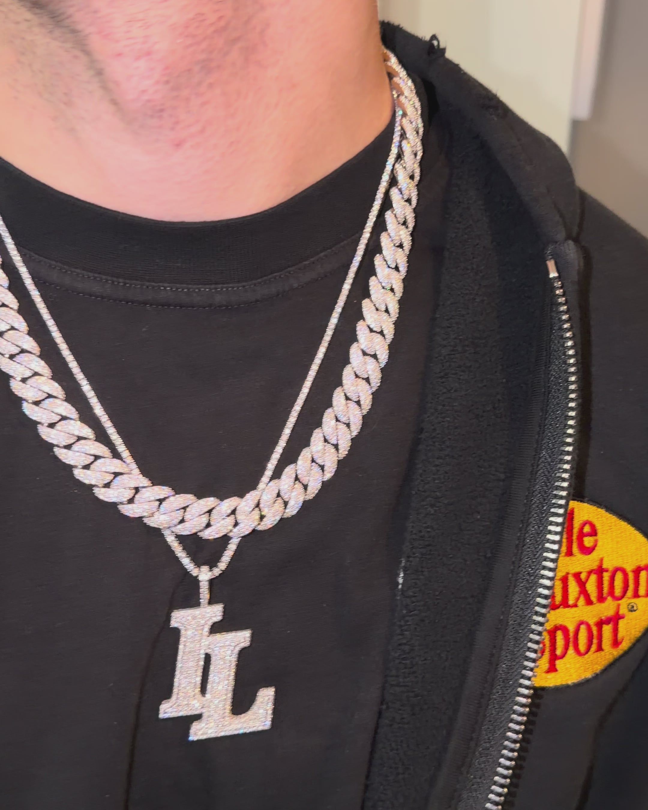 12mm Mosaic Cuban Link Chain (White Gold) - ICED LONDON