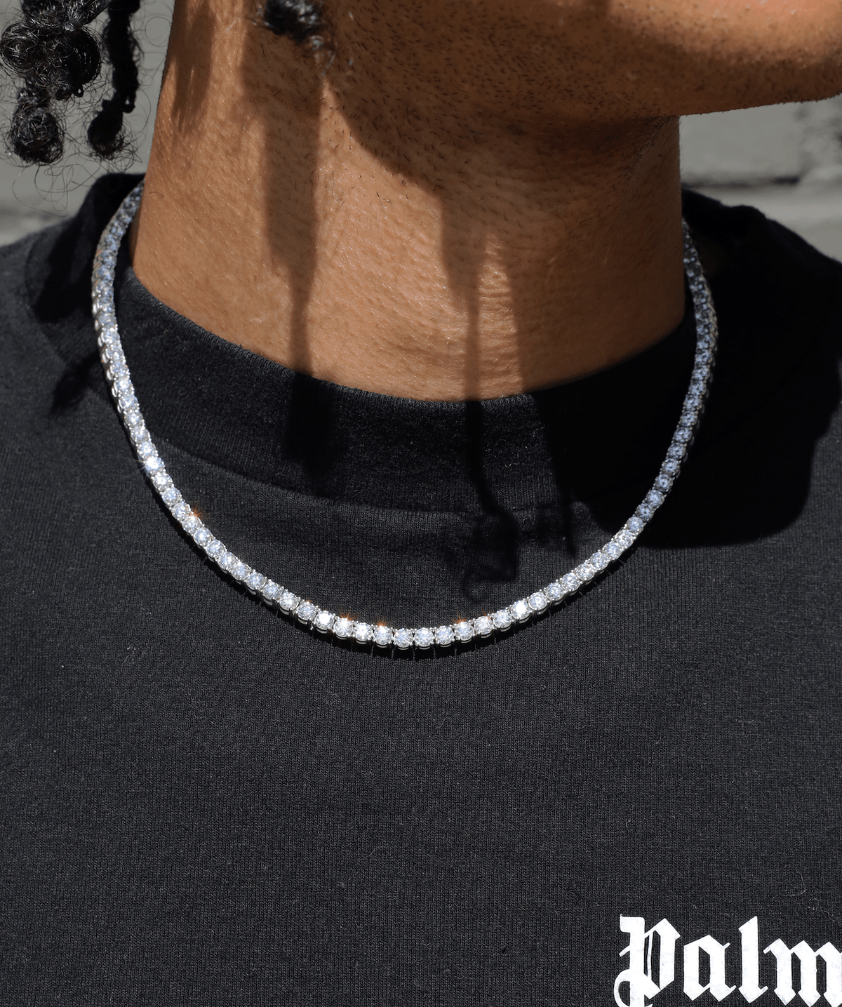 Diamond Tennis Chain | colour:white | Design and styling detail