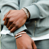 10mm Diamond Prong Link Bracelet in Two-Tone (White & Rose Gold)