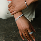 Heart Bracelet in White Gold