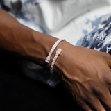 Baguette Bangle (White Gold)