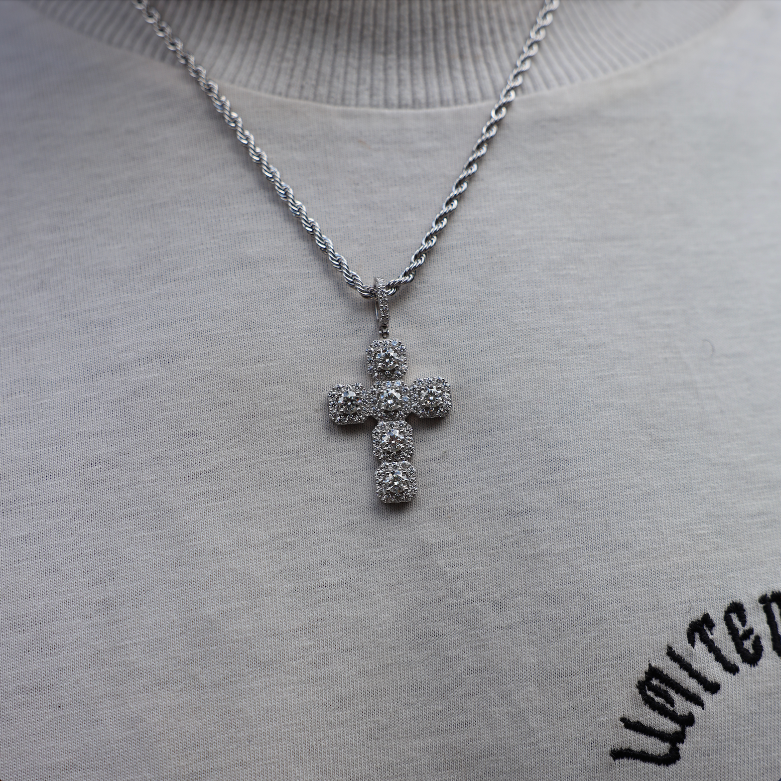 Clustered Cross Pendant (Silver)