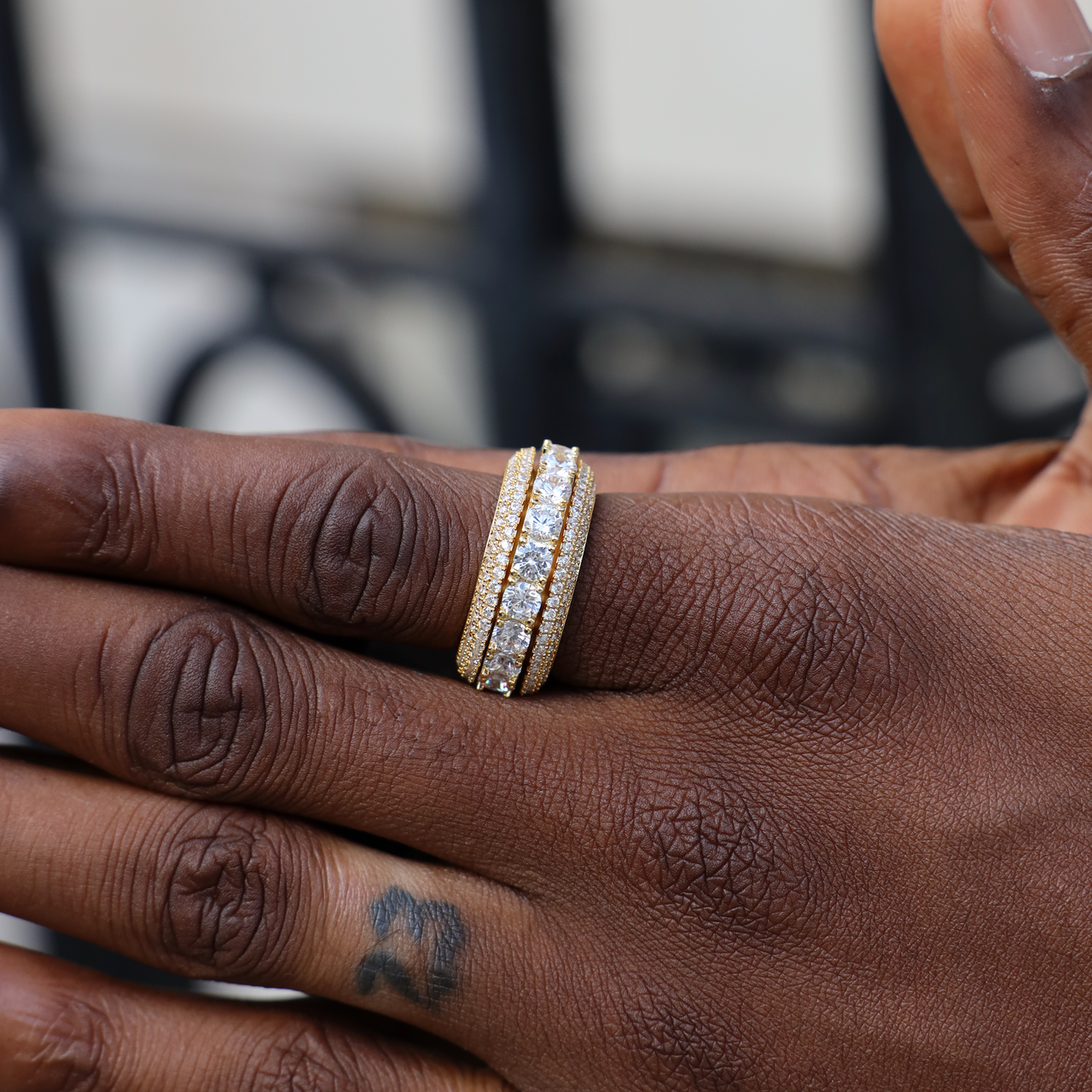 Spinning 5-Row Band Ring in Yellow Gold