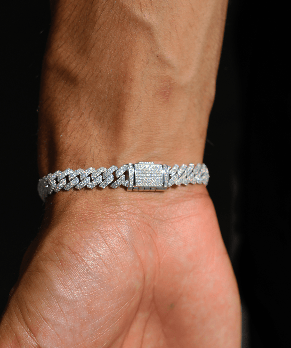 8mm Prong Cuban Diamond Bracelet — archive design and styling reference