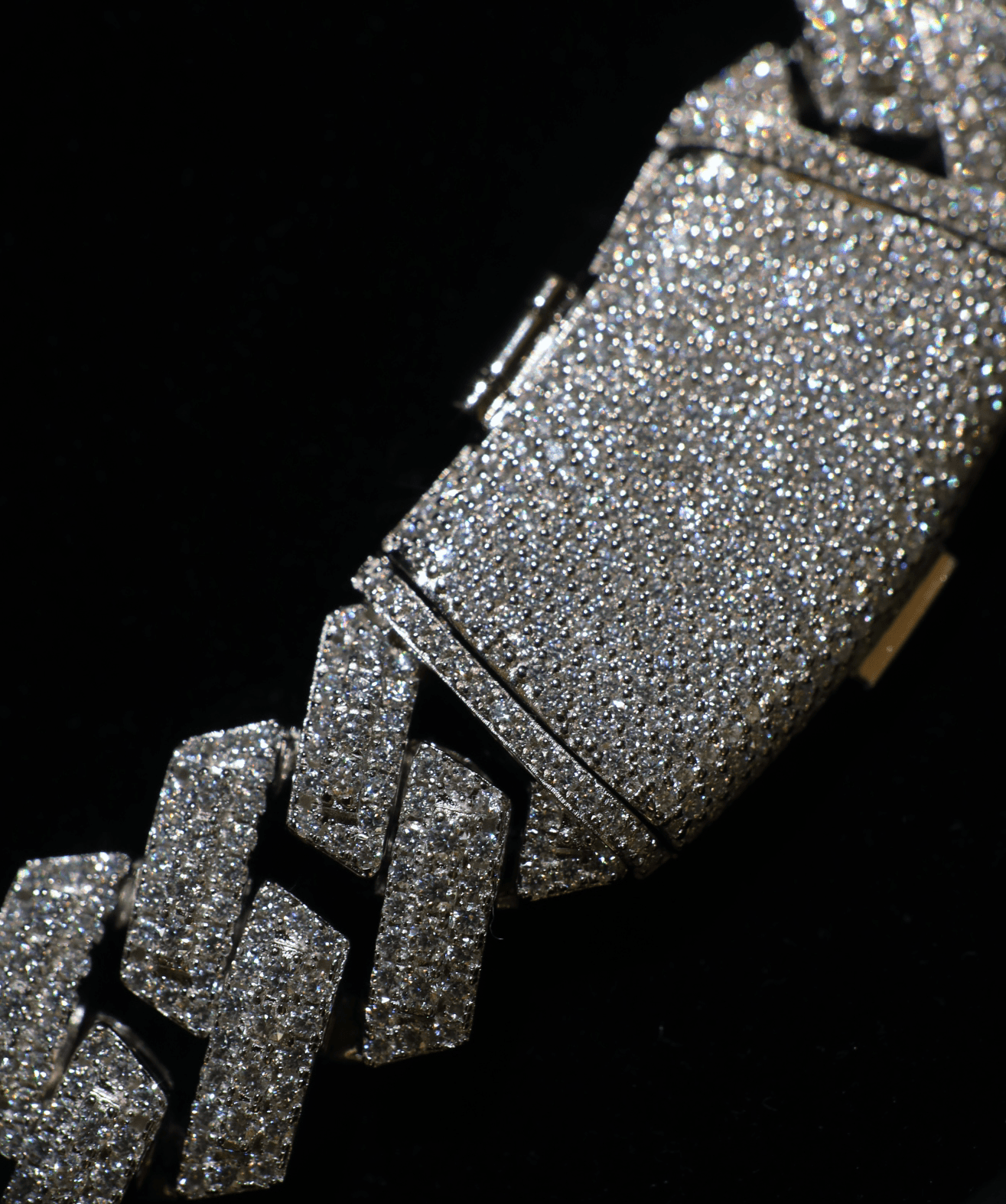 Diamond Prong Link Chain, 19mm Prong Cuban Link Chain (Silver)