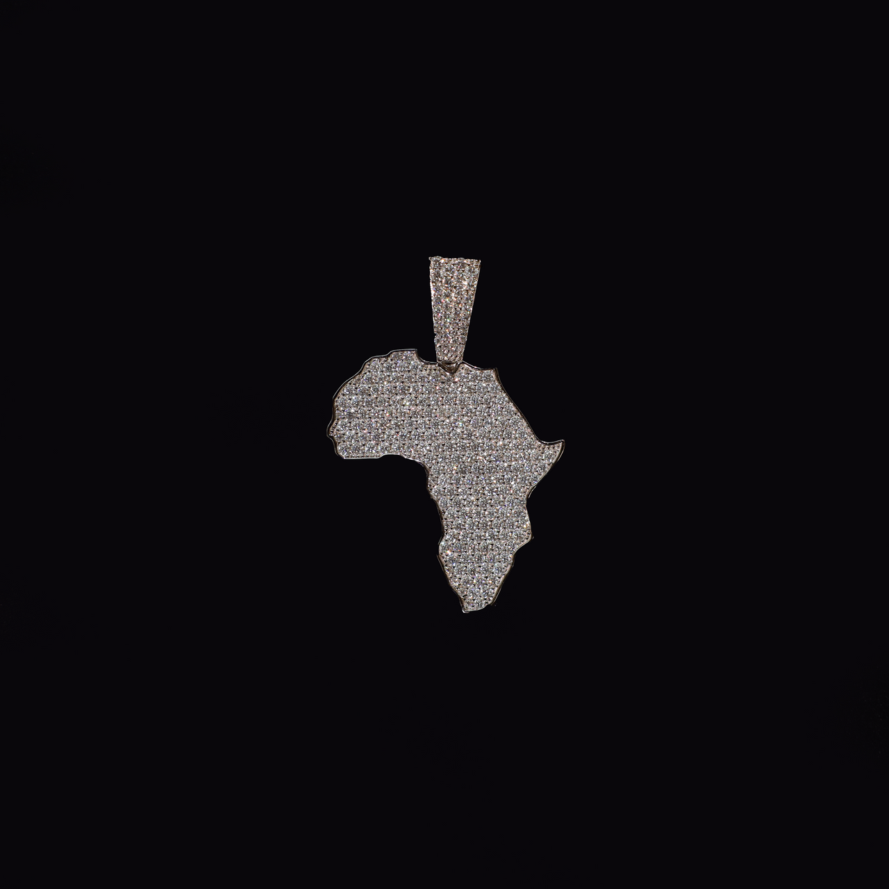 Africa Continent Pendant (White Gold)