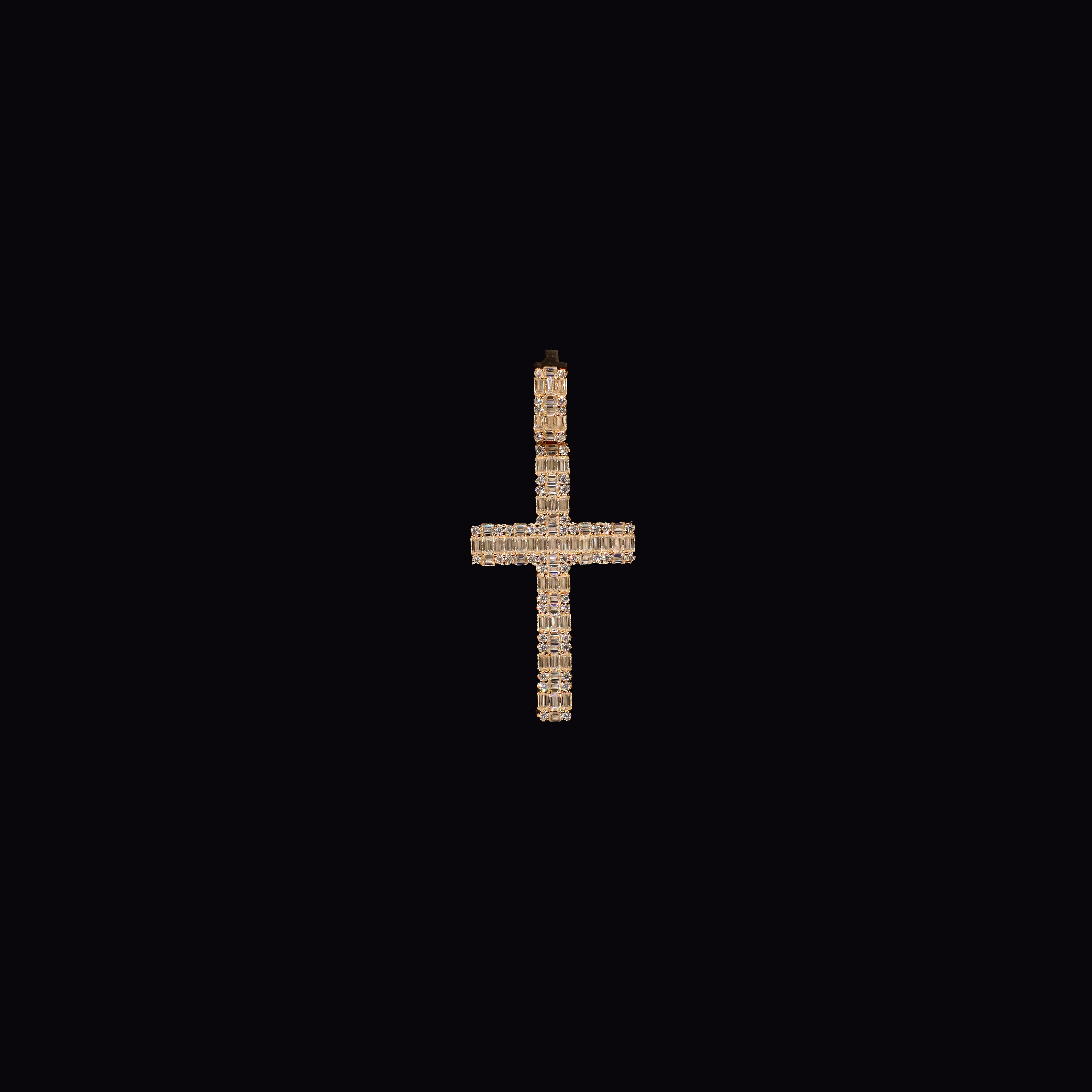 Baguette Cross Pendant (Gold)