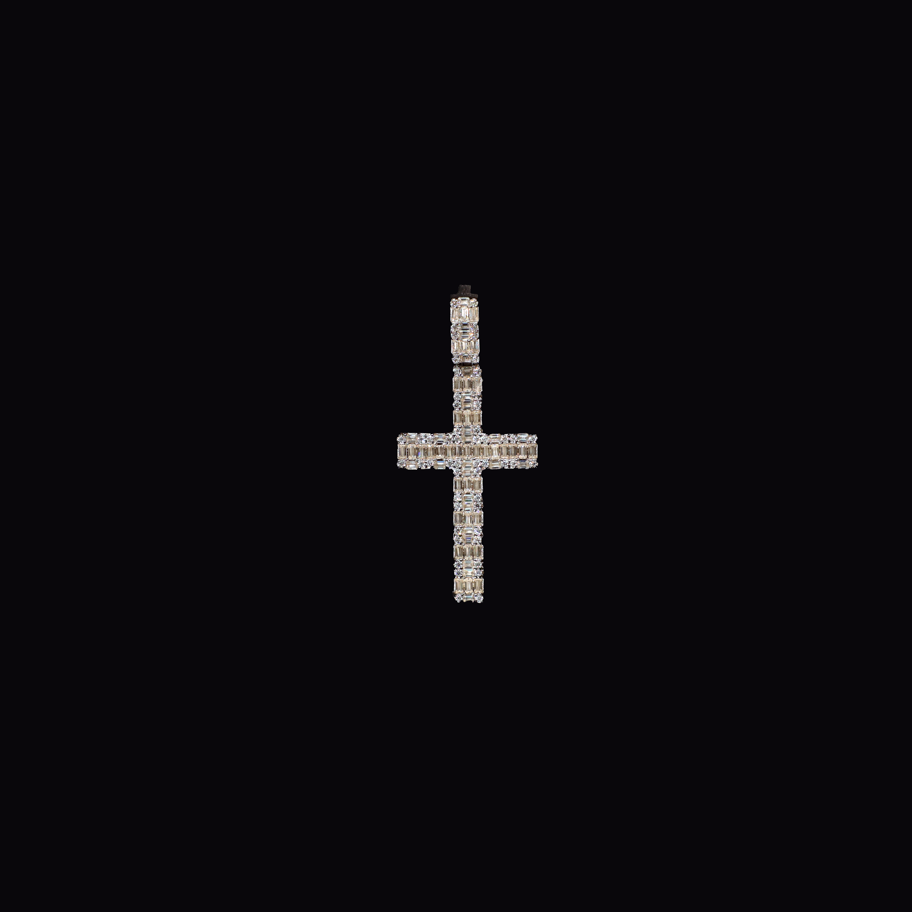 Baguette Cross Pendant (Silver)