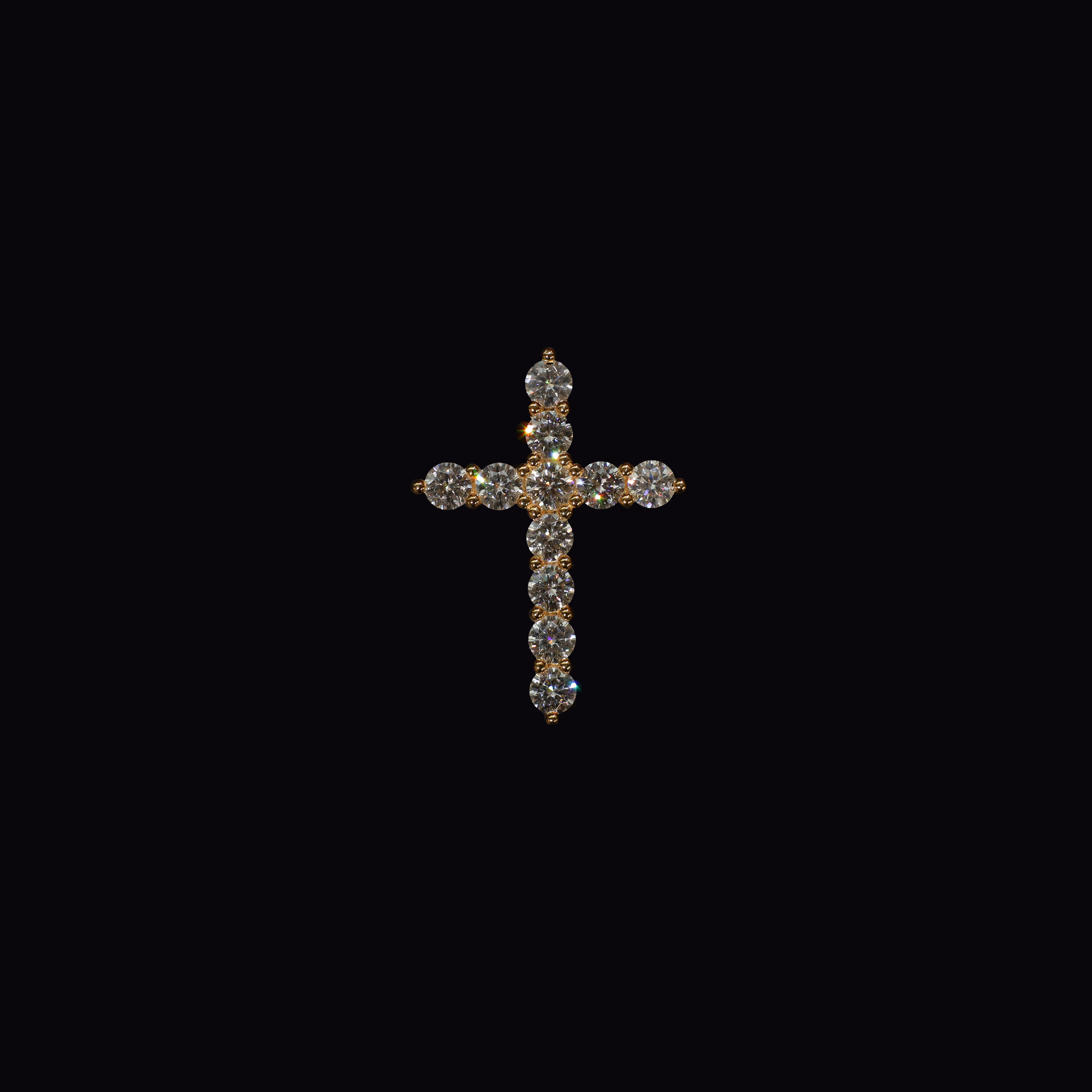 Solitaire Cross Pendant (Gold)
