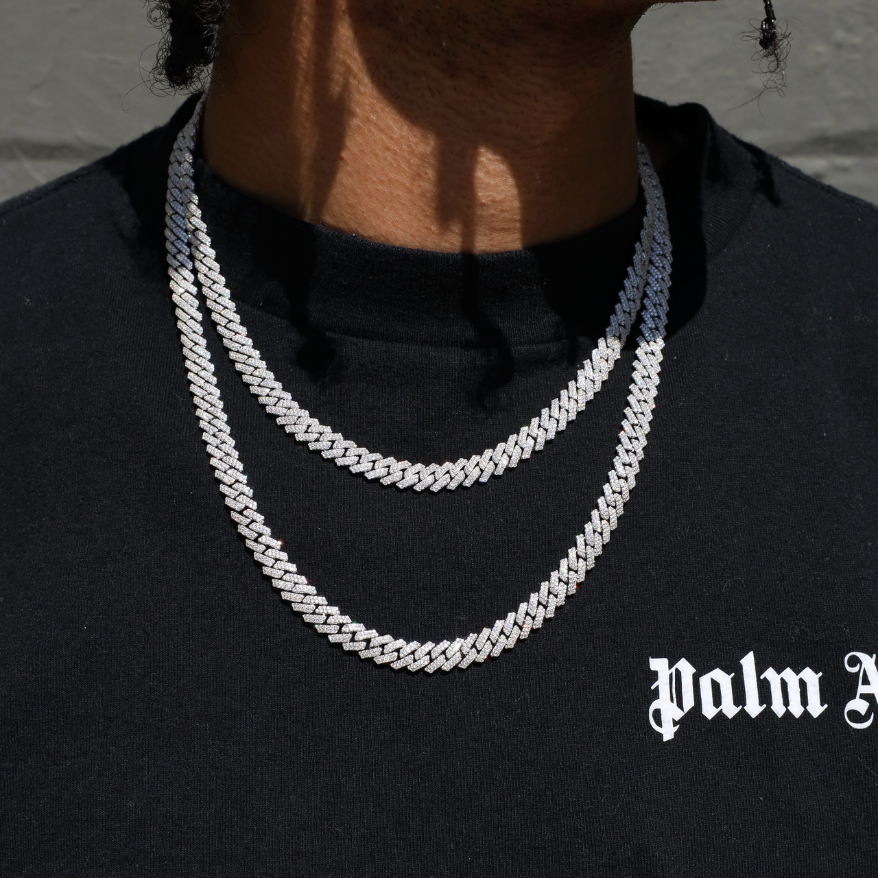 8mm Prong Cuban Link Chain (White Gold)