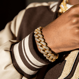 Cuban Link Bracelet, 18mm Iced Cuban Link Bracelet