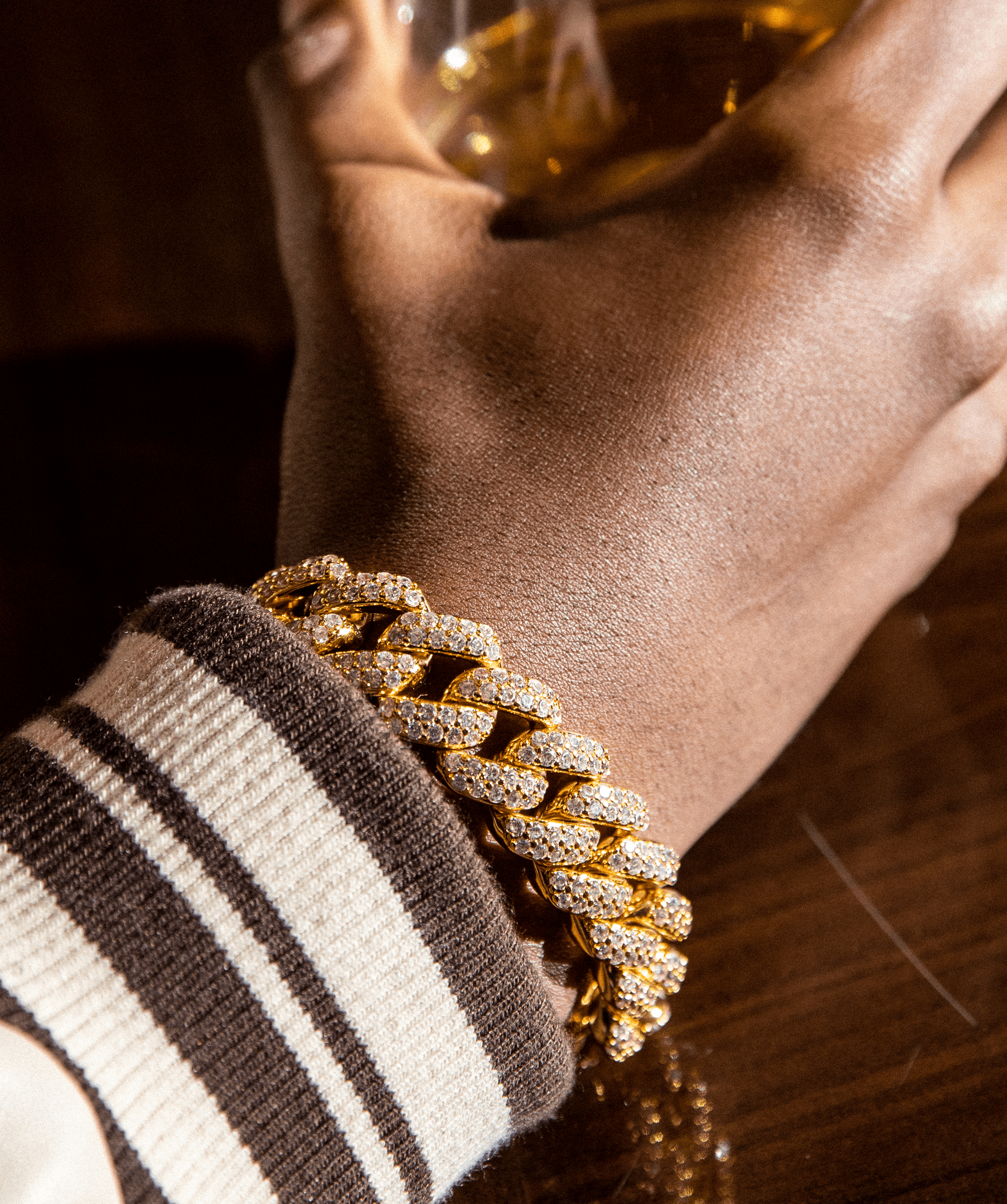 Cuban Link Bracelet, 18mm Iced Cuban Link Bracelet