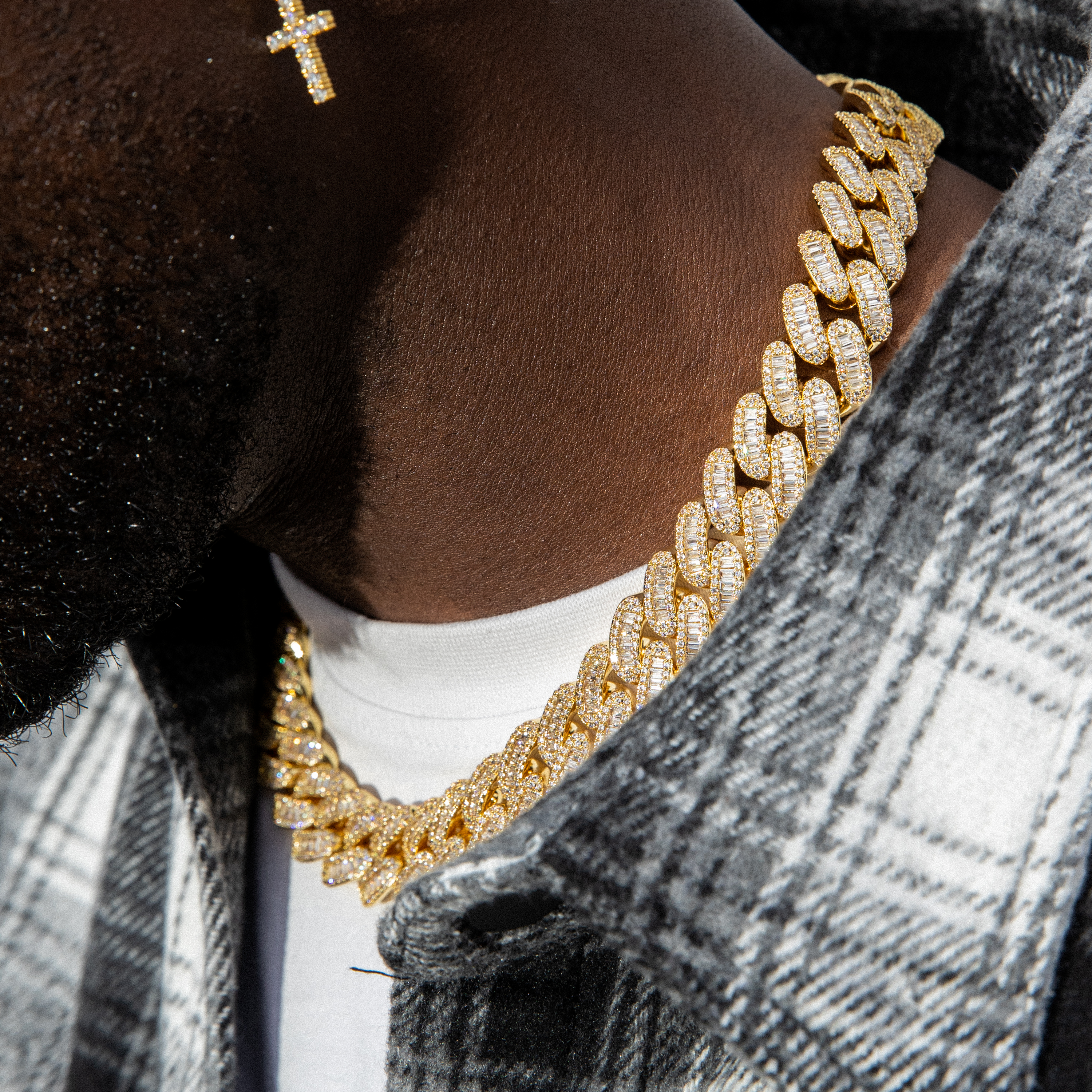 15mm Baguette Cuban Link Chain